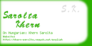 sarolta khern business card